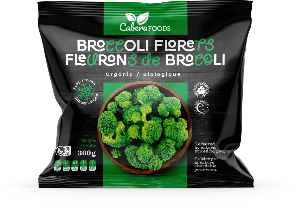 Front of the Cabera Broccoli florets pack, 300 g