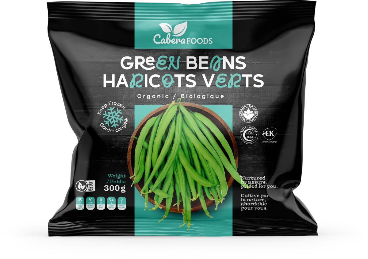 Front of the Cabera Green beans pack, 300 g
