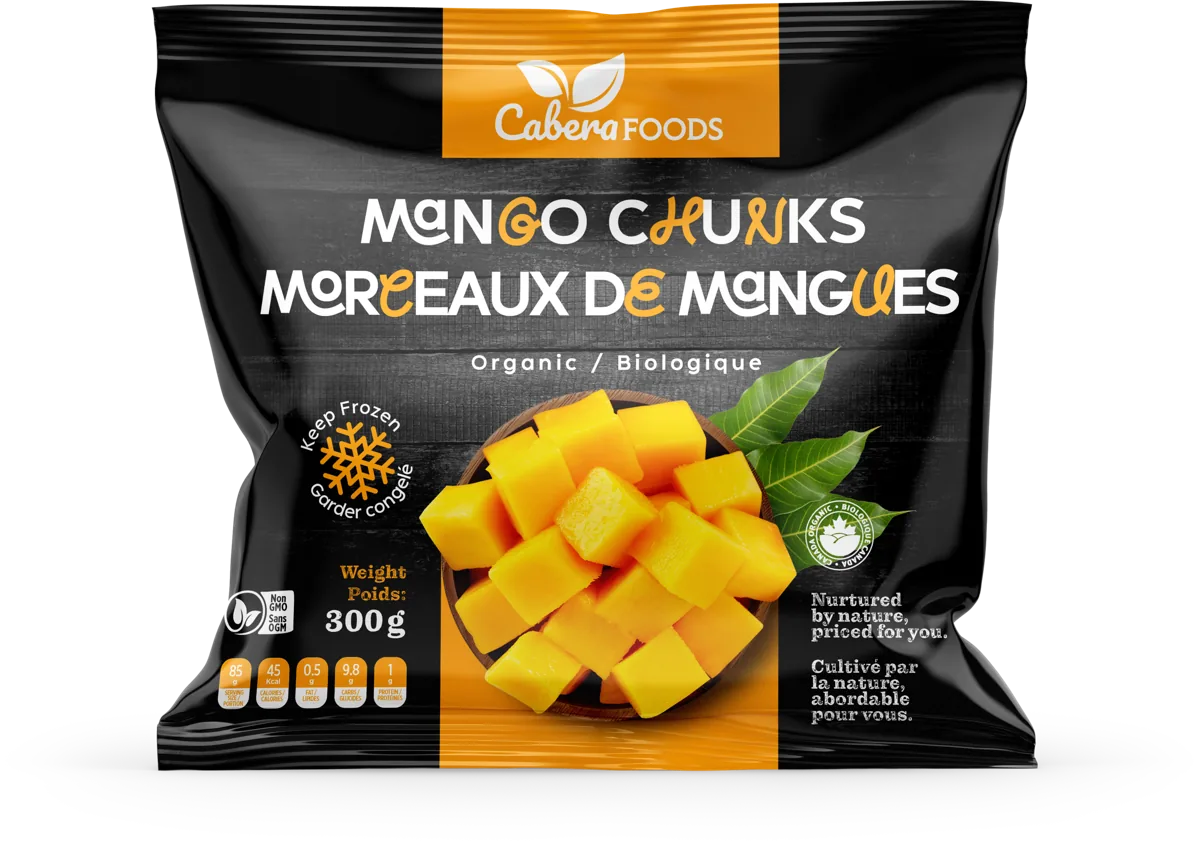 Front of the Cabera Mango chunks pack, 300 g