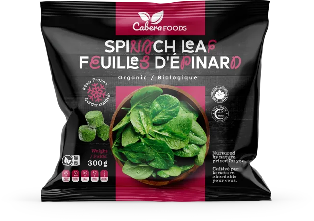 Cabera organic spinach portions