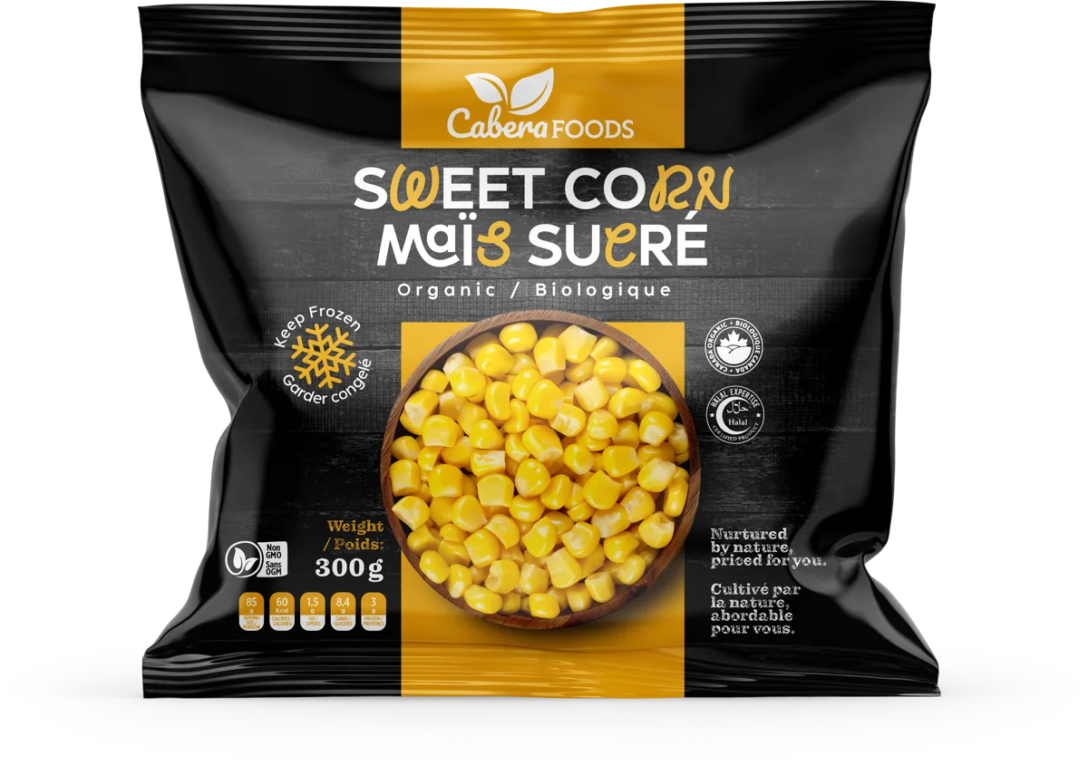 Front of the Cabera Sweet corn pack, 300 g